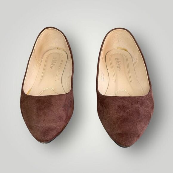 BELLA MARIE Angela Brown Suede Pointed Toe Ballet Flats, 9M - Picture 2 of 9